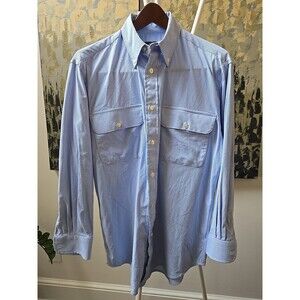 Orvis Shirt Men's M Blue Check  Performance Button Down Double Chest Pockets